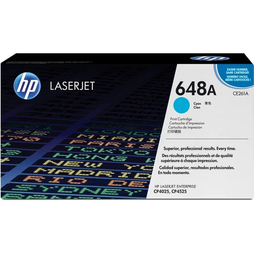 Cartouche de toner laser HP 648A (CE261A) d'origine à rendement standard - Paquet unique - Cyan - 1 unité CE261A