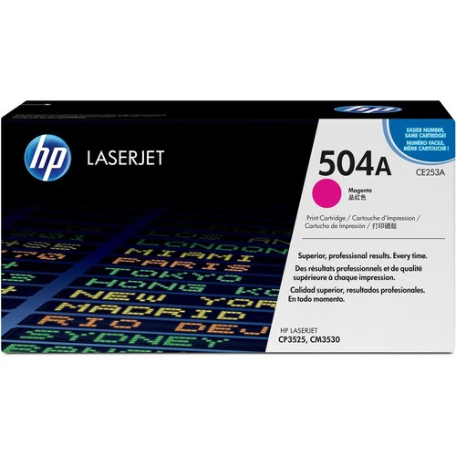 Cartouche de toner laser d'origine HP 504A (CE253A) - Paquet unique - Magenta - 1 unité CE253A