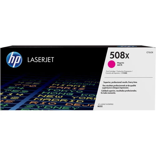Cartouche de toner laser HP 508X (CF363X) d'origine à haut rendement - Paquet unique - Magenta - 1 de chaque CF363X