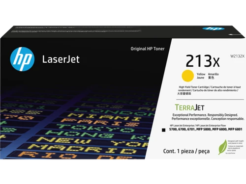 Cartouche de toner laser d'origine HP 213X - Pack jaune W2132X