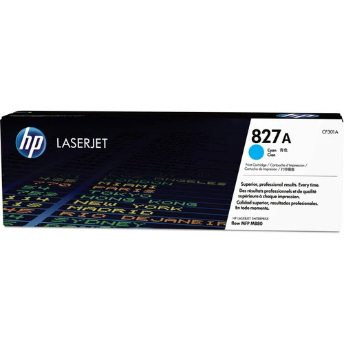 Cartouche de toner laser HP 827A (CF301A) d'origine à rendement standard - Paquet unique - Cyan - 1 de chaque CF301A