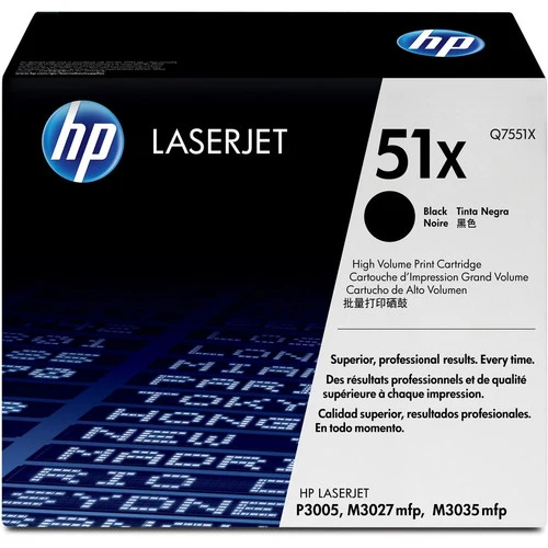 Cartouche de toner laser d'origine HP 51X (Q7551X) - Paquet unique - Noir - 1 unité Q7551X