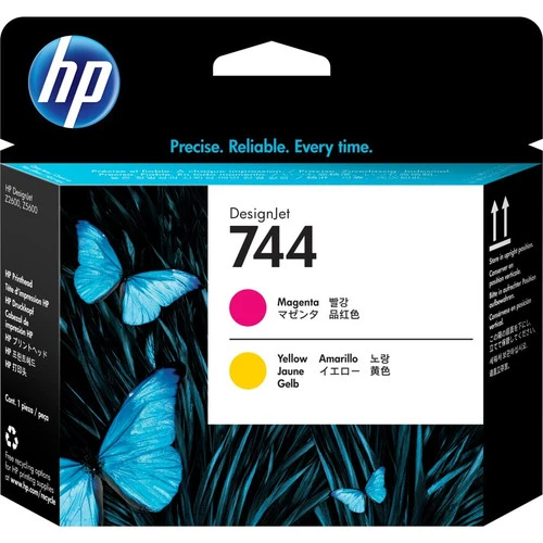 Tête d'impression à jet d'encre d'origine HP 744 - Magenta, jaune - 1 paquet F9J87A