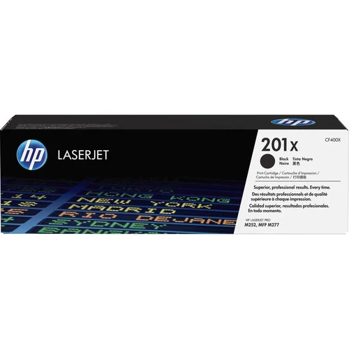 Cartouche de toner laser HP 201X d'origine à haut rendement - Noir - 1/paquet CF400X
