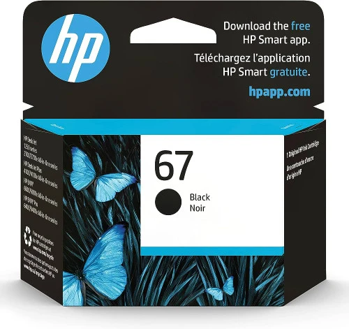 Cartouche d'encre à jet d'encre d'origine HP 67 - Pack noir 3YM56AN#140