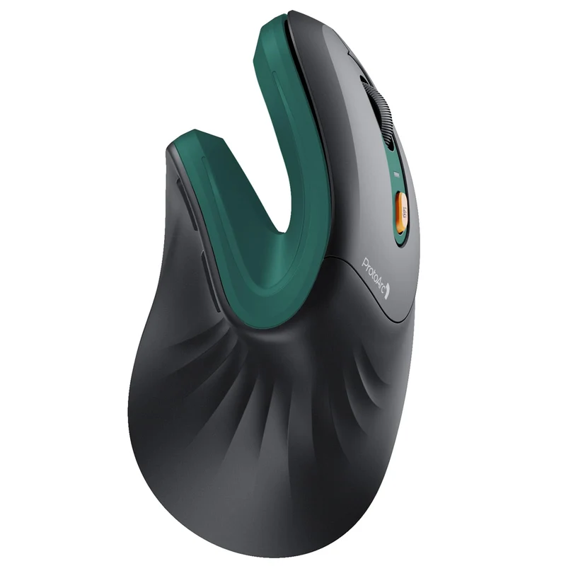 ProtoArc Ergonomic Mouse, EM11 NL Bluetooth Rechargeable Wireless Vertical Mouse, 3 Multi-Device Connectivity for Computer/PC/Laptop, 2.4GHz USB-A Optical Mice for Windows, Mac OS, Green