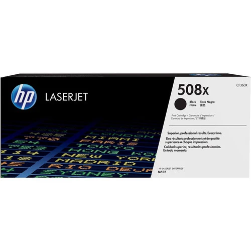 Cartouche de toner laser HP 508X (CF360X) d'origine à haut rendement - Paquet unique - Noir - 1 de chaque CF360X
