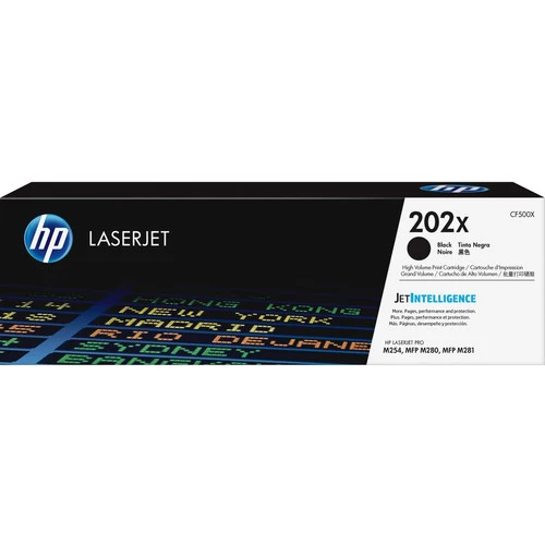 Cartouche de toner laser HP 202X (CF500X) d'origine à haut rendement - Noir - 1 pièce CF500X