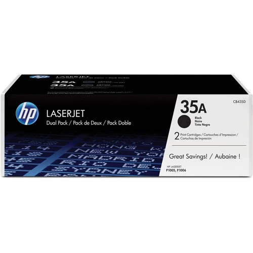 Cartouche de toner d'origine HP 35A (CB435D) - Pack de deux - Noir - Pack de deux CB435D