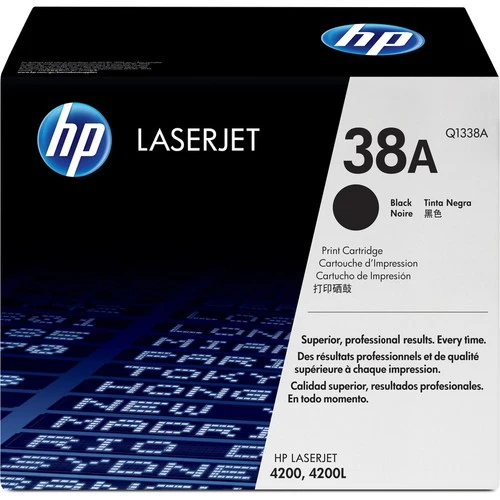 Cartouche de toner laser d'origine HP 38A (Q1338A) - Paquet unique - Noir - 1 unité Q1338A