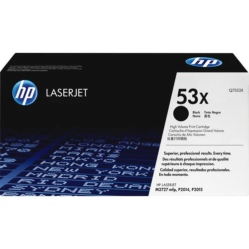 Cartouche de toner laser HP 53X (Q7553X) d'origine à haut rendement - Paquet unique - Noir - 1 unité Q7553X