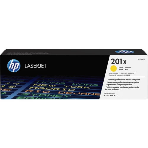Cartouche de toner laser HP 201X (CF402X) d'origine à haut rendement - Paquet unique - Jaune - 1 de chaque CF402X