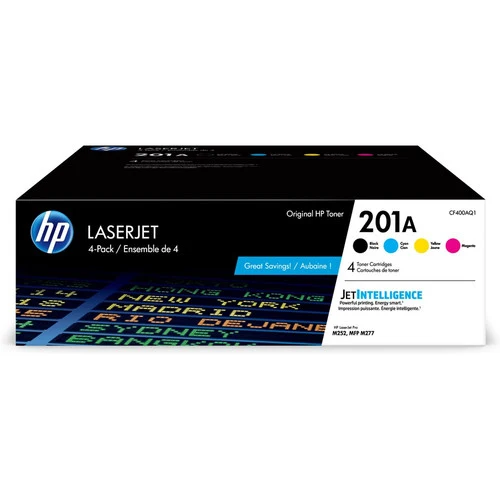 Cartouche de toner laser d'origine HP 201A - Pack combiné - Noir, cyan, magenta, jaune - 4 / carton CF400AQ1