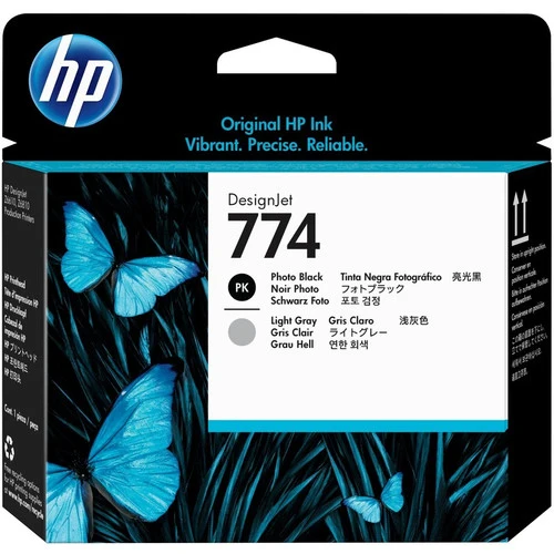 Tête d'impression à jet d'encre d'origine HP 774 - Pack photo noir, gris clair P2W00A