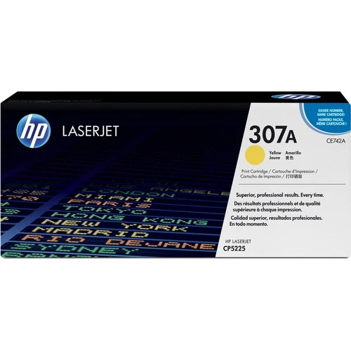 Cartouche de toner laser d'origine HP 307A (CE742A) - Paquet unique - Jaune - 1 unité CE742A