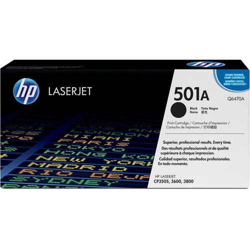 Cartouche de toner d'origine HP 501A (Q6470A) - Paquet unique Q6470A