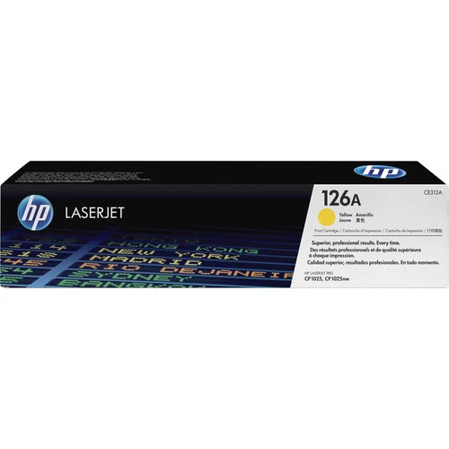 Cartouche de toner laser HP 126A (CE312A) d'origine à rendement standard - Paquet unique - Jaune - 1 unité CE312A