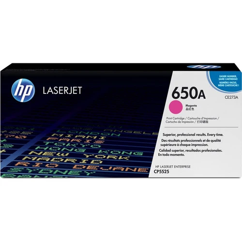 Cartouche de toner laser d'origine HP 650A (CE273A) - Paquet unique - Magenta - 1 unité CE273A