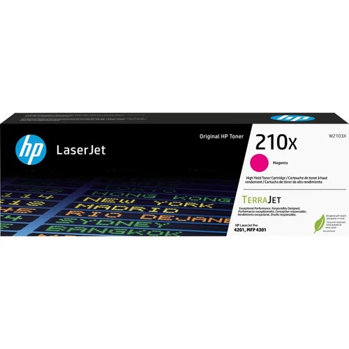 Cartouche de toner laser HP 210X d'origine à haut rendement - Pack magenta W2103X