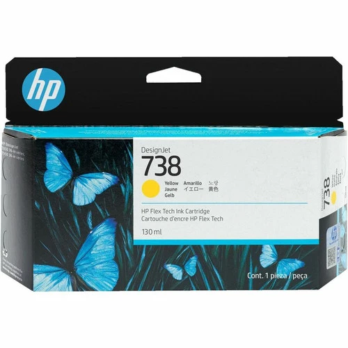 Cartouche d'encre à jet d'encre d'origine HP 738 - Pack jaune 498N7A