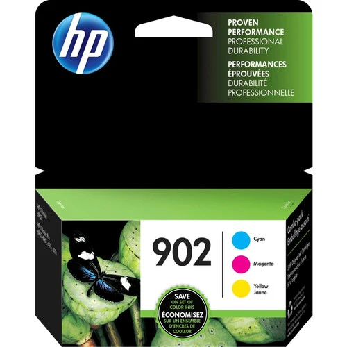 Cartouche d'encre à jet d'encre d'origine HP 902 - Cyan, Magenta, Jaune - 3/Pack T0A38AN#140