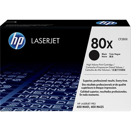 Cartouche de toner laser authentique HP 80X à haut rendement - Pack noir HPI-CF280X
