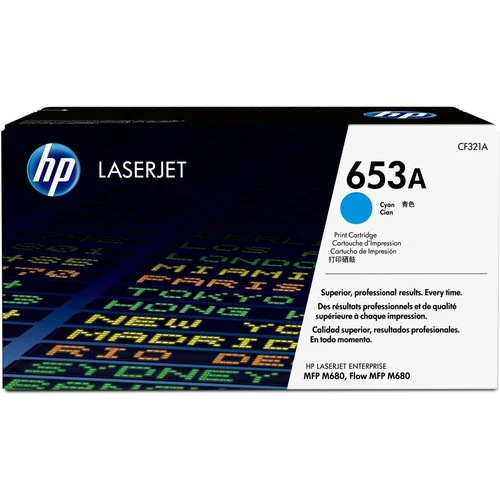 Cartouche de toner laser d'origine HP 653A (CF321A) - Paquet unique - Cyan - 1 unité CF321A