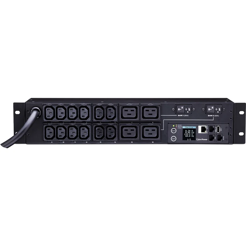 PDU surveillé CyberPower PDU31008, 200/240 V, 30 A, 16 prises, montage en rack 1U PDU31008