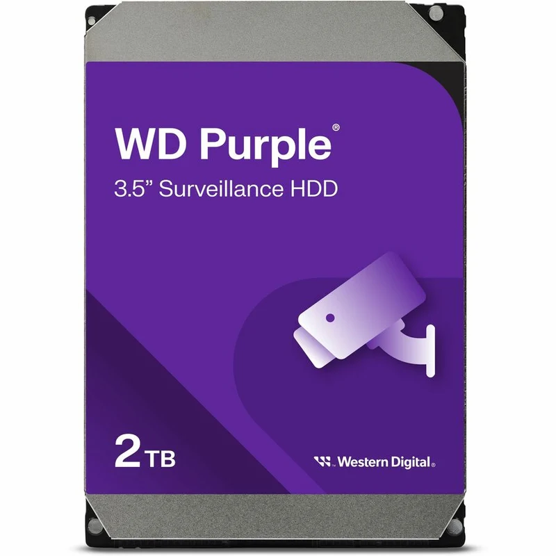 Disque dur Western Digital Purple WD22PURZ 2 To - 3.5" interne - SATA (SATA/600) - Méthode d'enregistrement magnétique conventionnel (CMR) WD22PURZ