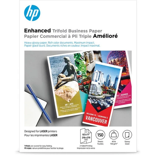 Papier pour brochures à trois volets HP - Blanc Q6612A