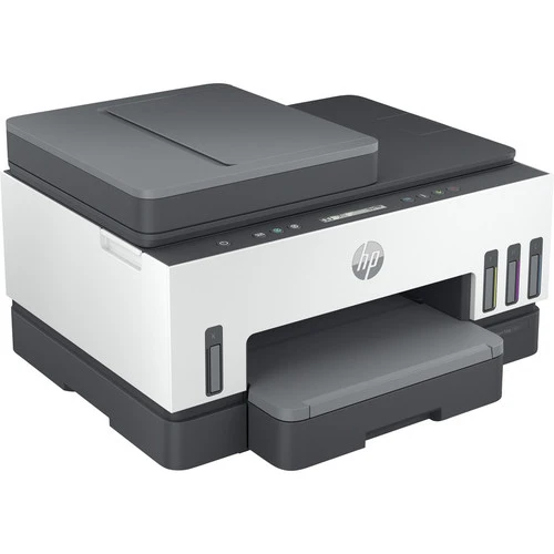 Imprimante tout-en-un HP Smart Tank 7301 - Imprimante multifonction - Jet d'encre couleur - Rechargeable - Copieur/Scanner - 4800 x 1200 ppp - Impression recto verso automatique - 5000 pages - 250 feuilles - Entrée - Scanner à plat couleur - 1200 ppp - Numérisation optique - LAN sans fil 28B70A#B1H