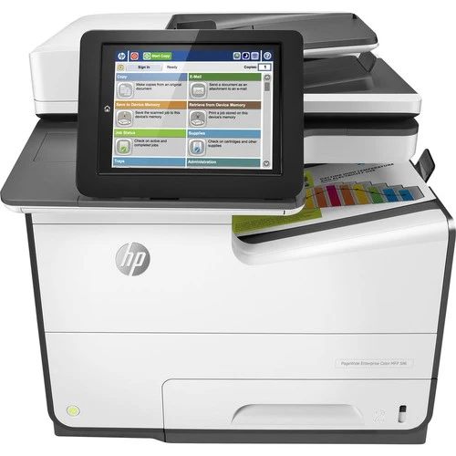 Imprimante multifonction HP PageWide 586 586dn Page Wide Array - Copieur/Scanner couleur - Impression couleur 50 ppm mono/50 ppm - Impression 2400 x 1200 - Impression recto verso automatique - 80000 550 pages par mois - 600 feuilles d'entrée - Scanner couleur - 1 numérisation optique - Gigabit Ethernet G39WXNUMXA #BGJ