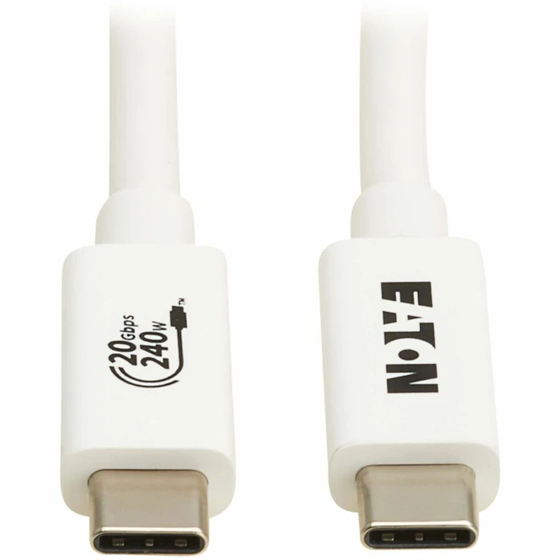 Câble USB4 20 Gbit/s Tripp Lite by Eaton (M/M) - USB-C, 4K 60 Hz, charge PD 240 W, blanc, 2 m (6.6 pi) U521-1P0M-WH20G