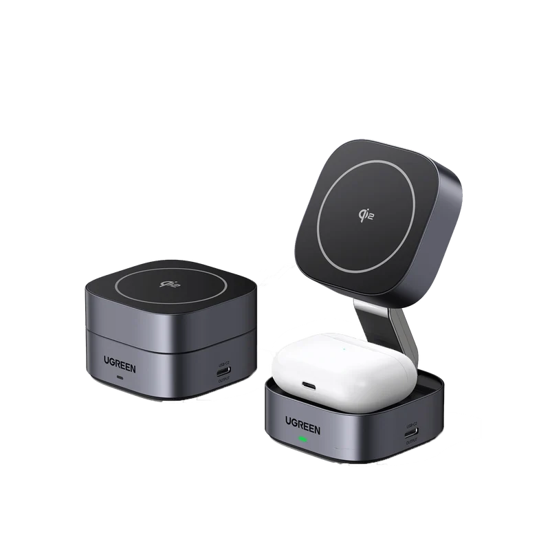 mousebows 2-in-1 Qi2 Magnetic Foldable Fast Charging Station