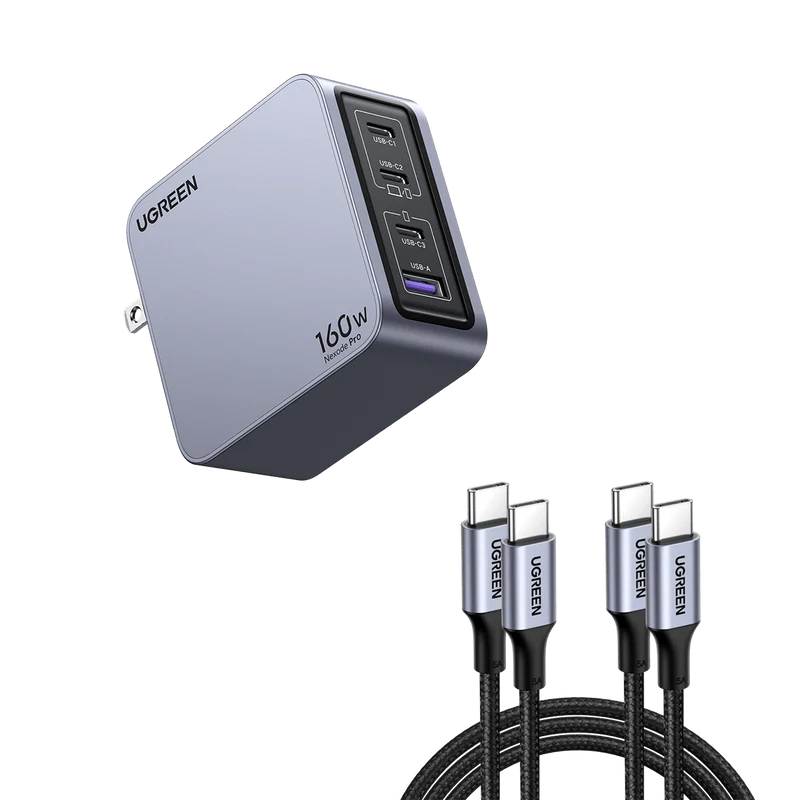 Nexode Pro 160W + 6.6FT 100W USB-C Cable 2 Pack