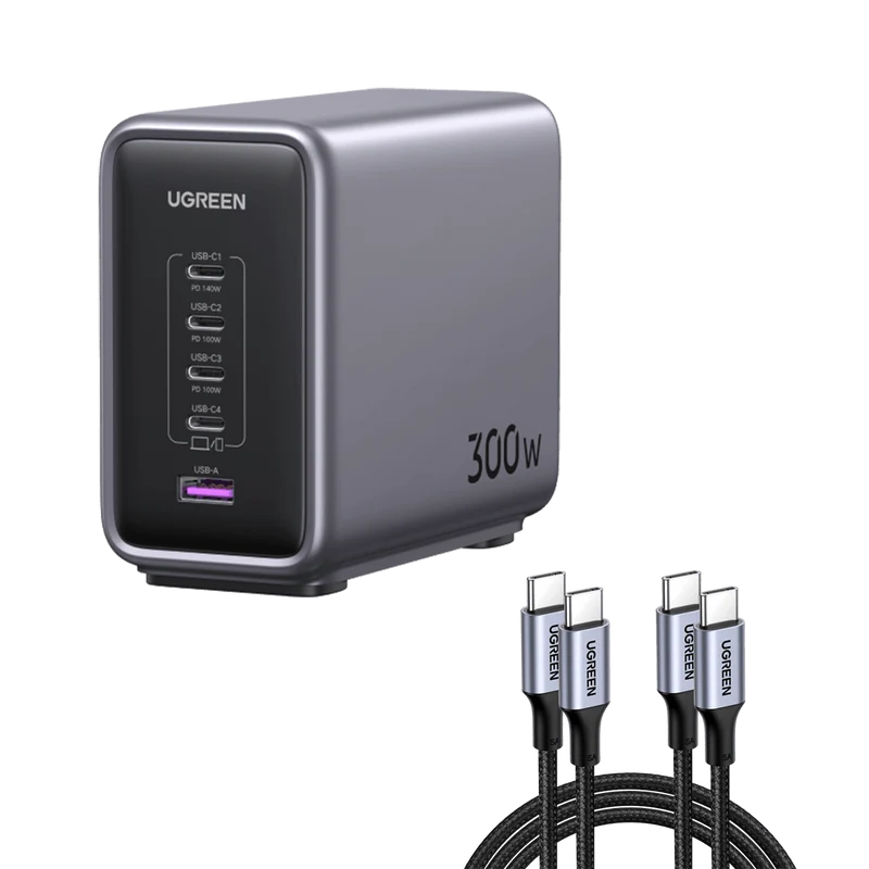 (Bundle) Nexode 300W Charger + 6.6FT 100W USB-C Cable 2 Pack