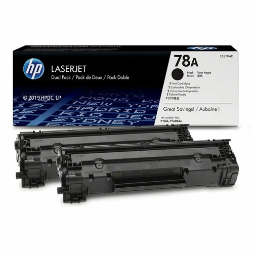 Cartouche de toner laser d'origine HP 78A - Noir - Lot de 2 CE278AD