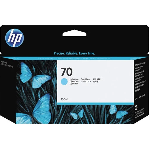 Cartouche d'encre jet d'encre d'origine HP 70 (C9390A) - Pack individuel - Cyan clair - 1 unité C9390A
