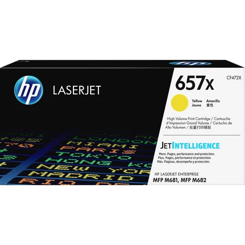 Cartouche de toner laser HP 657X (CF472X) d'origine à haut rendement - Jaune - 1 pièce CF472X