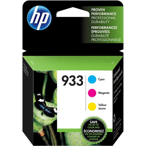 Cartouche d'encre à jet d'encre HP 933 d'origine à rendement standard - Cyan, Jaune, Magenta - 3/Pack N9H56FN#140