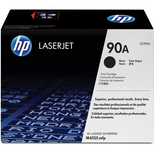 Cartouche de toner laser HP 90A (CE390A) d'origine à rendement standard - Paquet unique - Noir - 1 de chaque CE390A