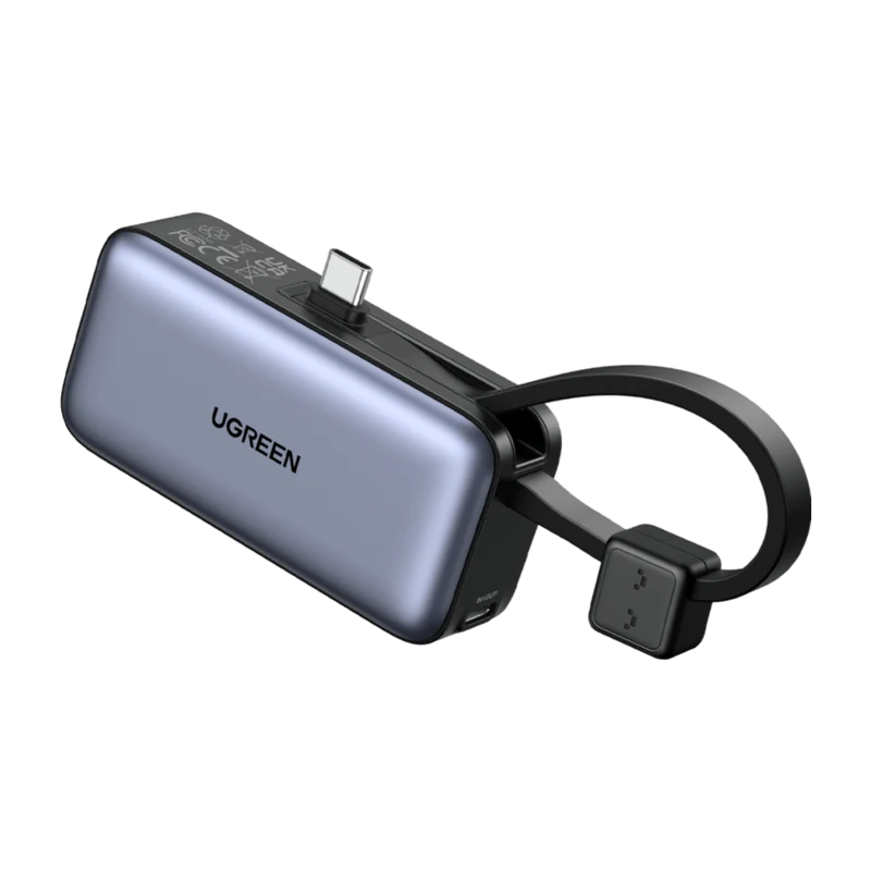 mousebows Mini Power Bank 5000mAh 22.5W with Built-in Cable