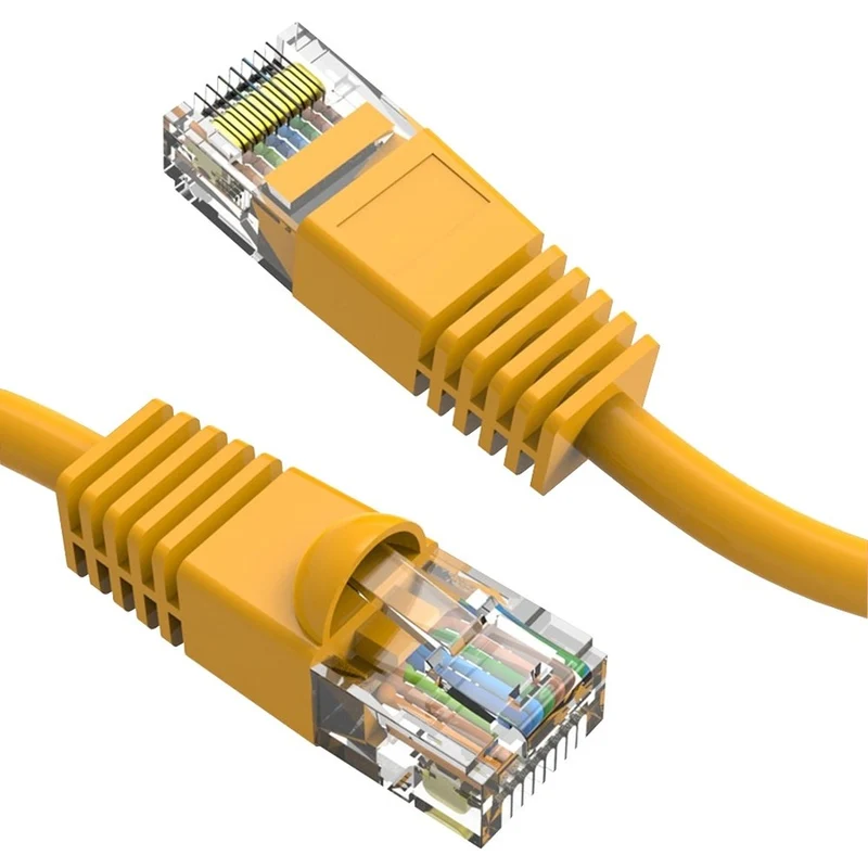 Axiom 200FT CAT6 UTP 550 MHz Câble de raccordement sans accroc Botte moulée (Jaune) C6MB-Y200-AX