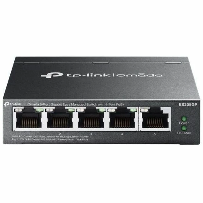 Commutateur Gigabit TP-Link Omada 5 ports facile à gérer avec PoE+ 4 ports ES205GP