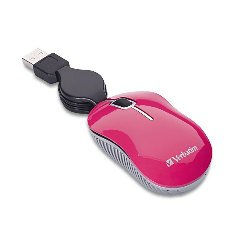 Souris optique filaire Verbatim - Rose - 98618