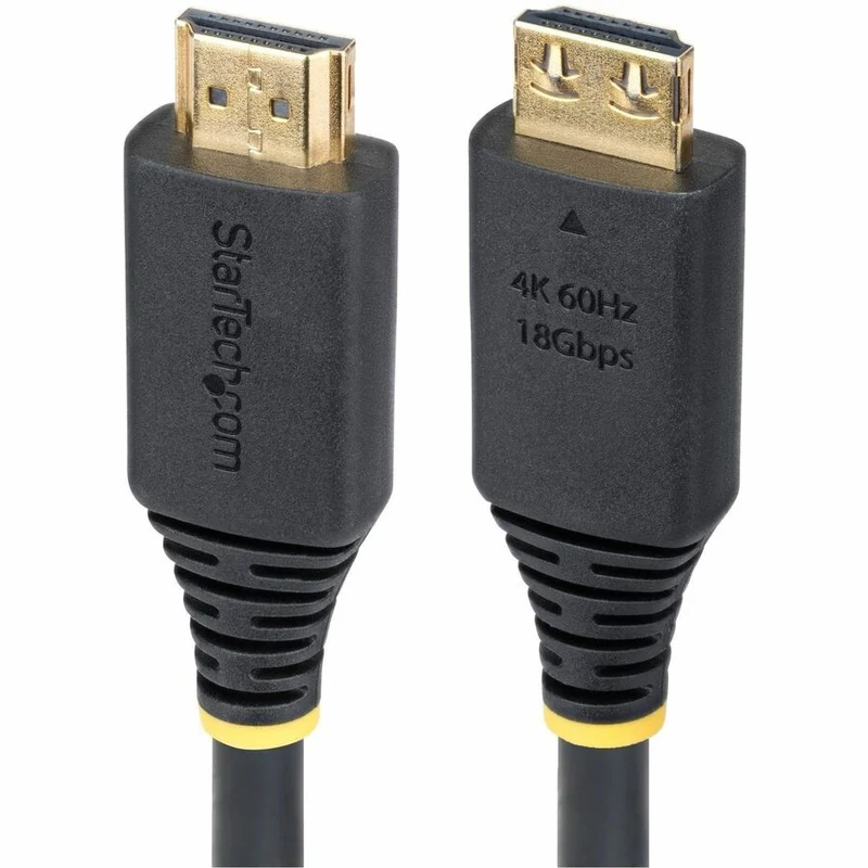 Câble HDMI haute vitesse StarTech.com de 6 m (1.8 pi) avec connecteurs Gripping, 4K 60 Hz/1440p 144 Hz, 18 Gbit/s, câble HDMI 2.0 UHD, gaine TPE HDMI2-CABLE-GRIP-6F