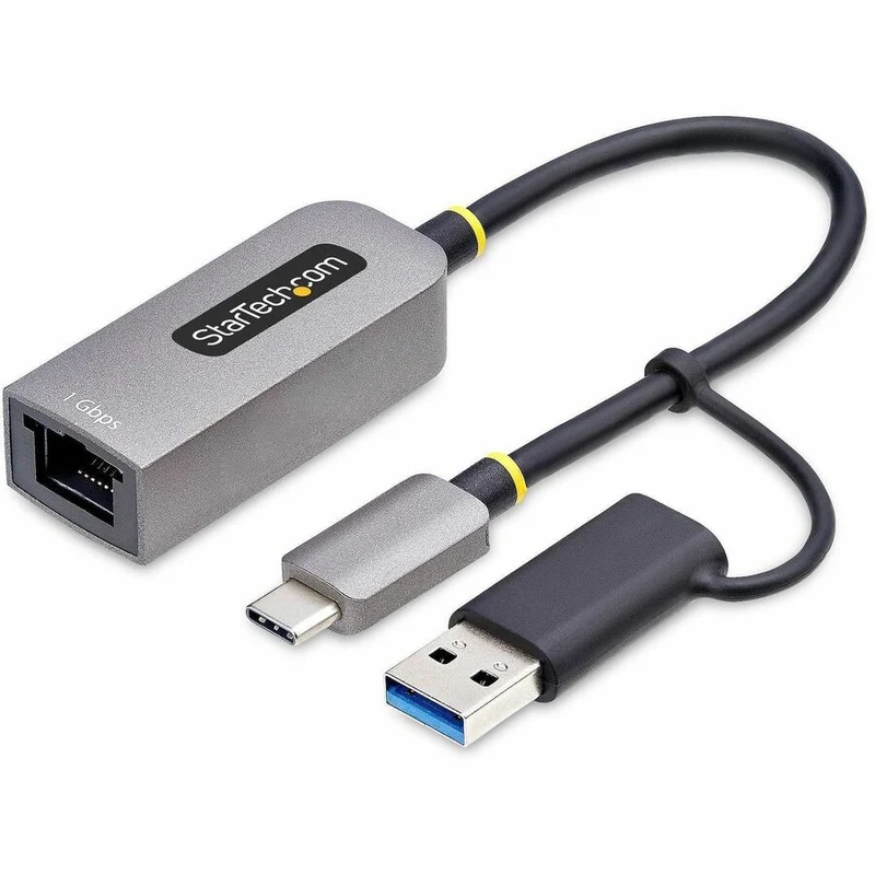 Adaptateur USB-C vers Ethernet StarTech.com avec clé USB-A, 10/100/1000 Mbit/s, adaptateur réseau USB 3.0 vers Gigabit, Windows/Mac/Linux C21GA-USB-ETHERNET